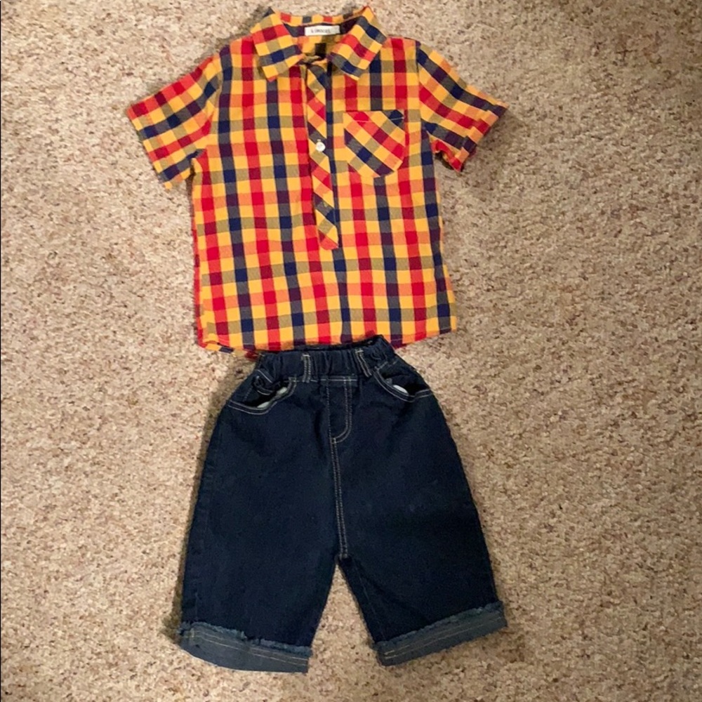 Two piece plaid set